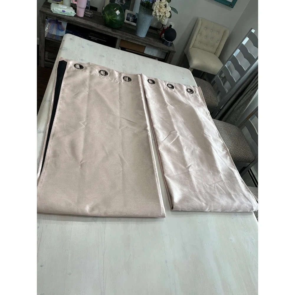 At Home Light Pink Room Darkening Window Curtains Set -‎ 2 Panels Grommet Top